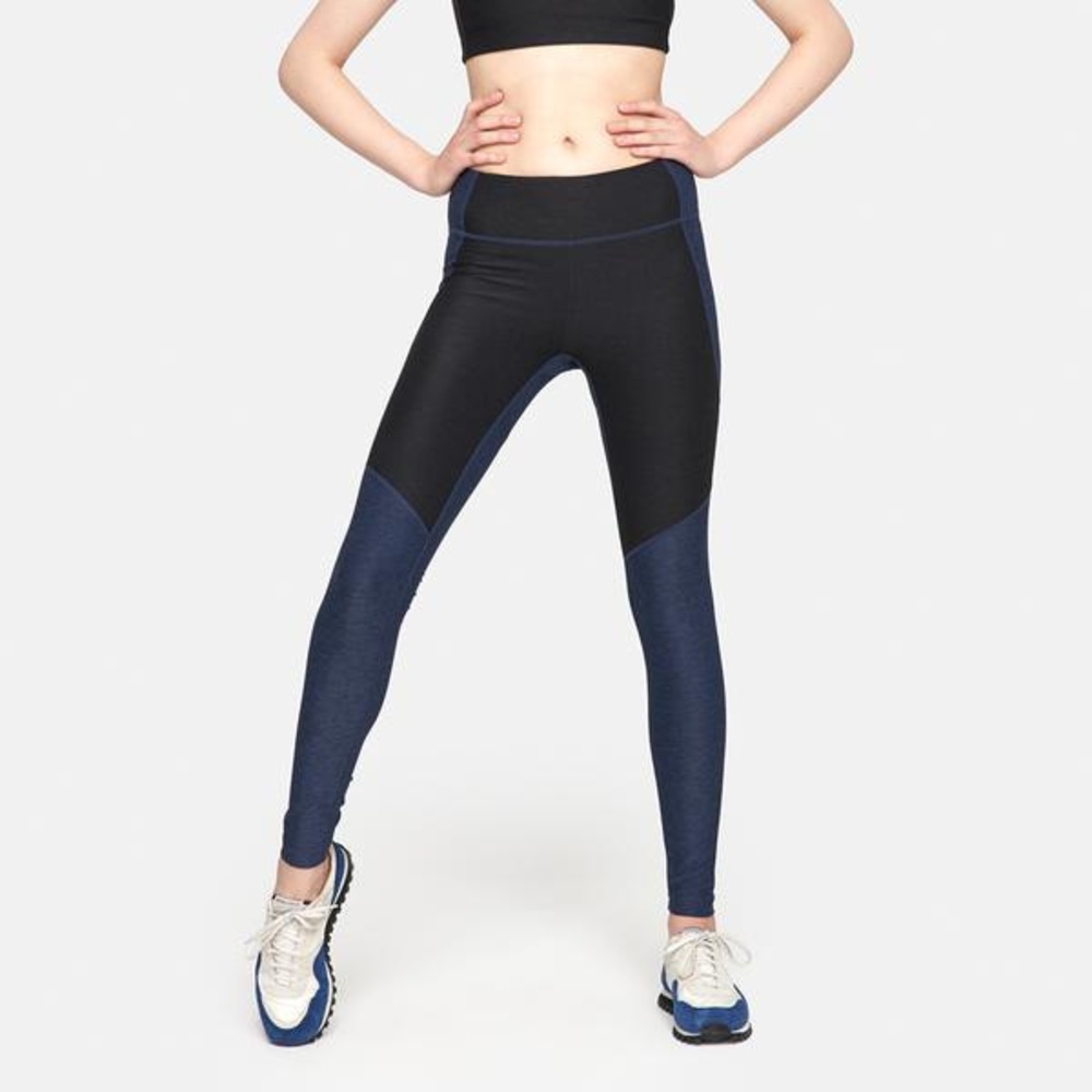 Outdoor Voices two tone navy black leggings NEW
